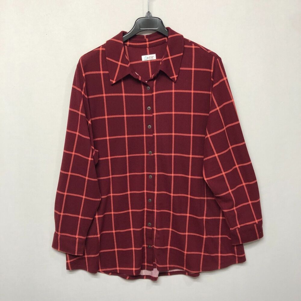 D&CO Denim & Co. Women Long Sleeve Button Shirt Blouse Size 2X or 3X B317 -30